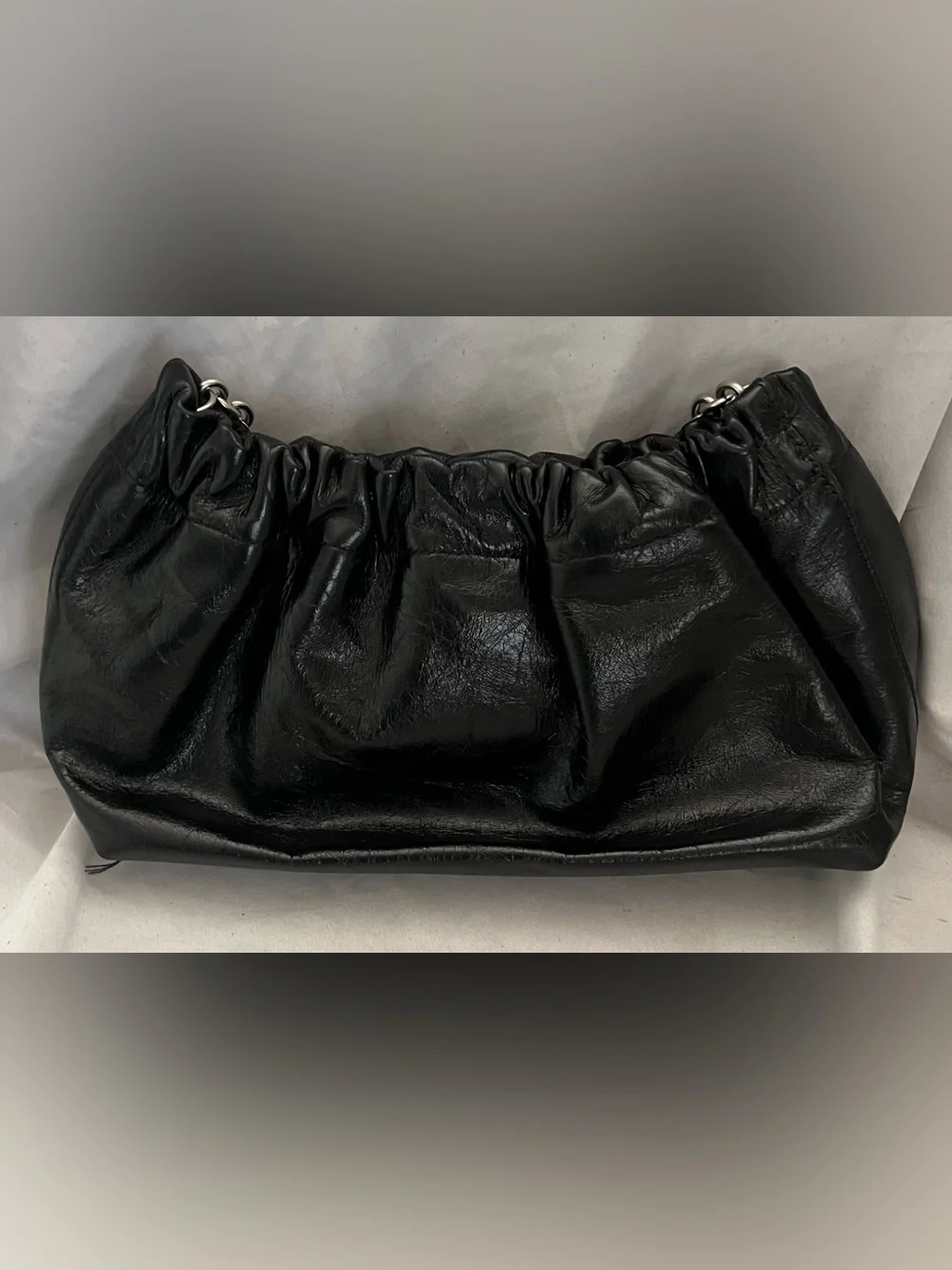 Reformation DAHLIA Black Leather Chain Bag $348 New